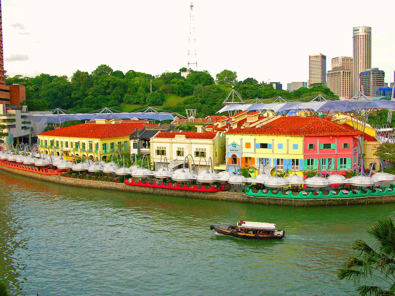 Det historiska Singapore vid flodbädden