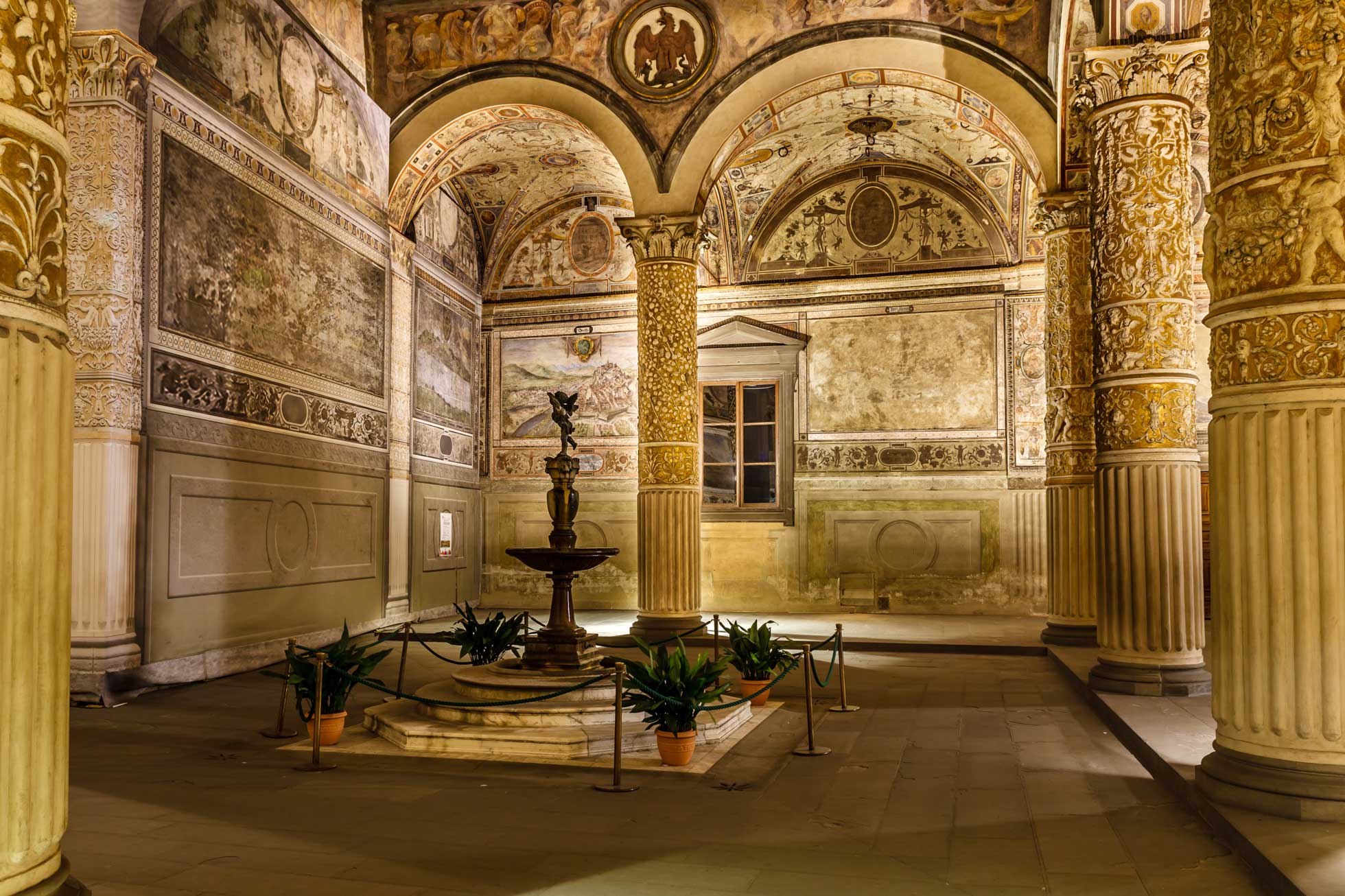 Guidad tur på resan till Toscana i Palazzo Vecchio Florens